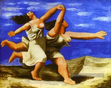  cour - Femmes courant sur la plage 1922 cubistes